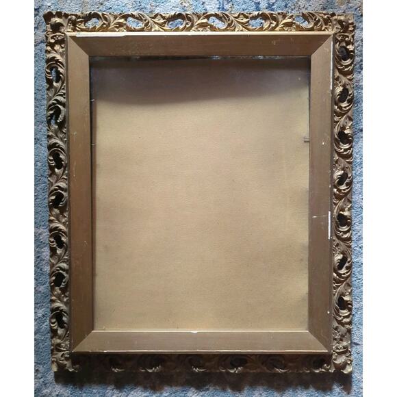 19th Century Antique Gold Gilded Rococo Portrait Wood Resin Frame Rare 26" × 22" - Picture 1 of 10